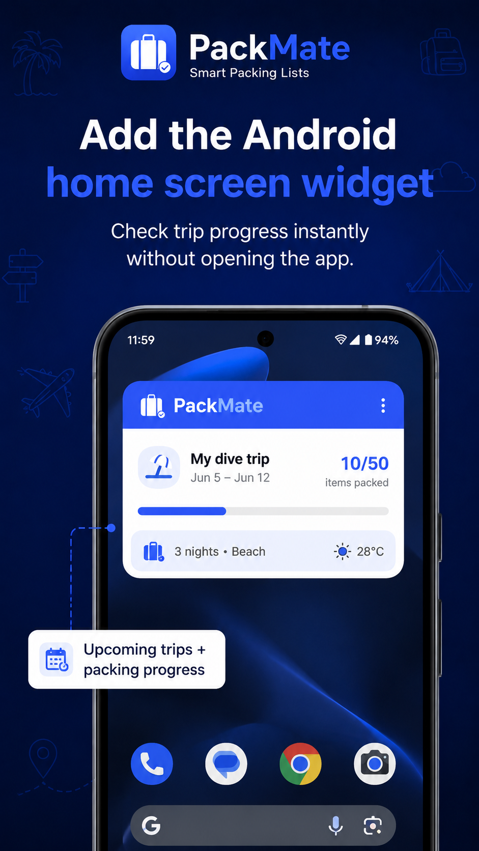 PackMate trip list